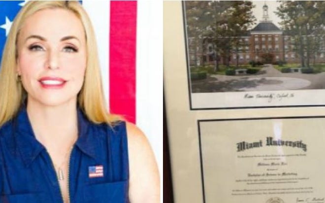 Former District 73 state House candidate Melissa Howard and the fake Miami University diploma.