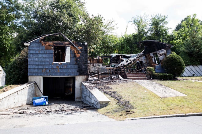 A home damaged by an explosion stands on Jefferson Street in Lawrence, Mass., on Sept. 14, 2018. MUST CREDIT: Bloomberg photo by Scott Eisen