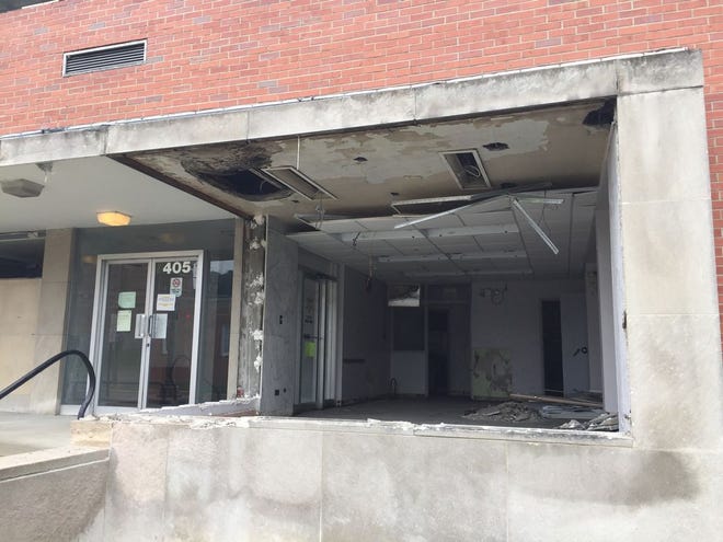The front lobby and records division area of the old Lenawee County Sheriff's Office building are seen Sept. 10. Demolition crews will soon begin work to tear down the 1950s part of the building.