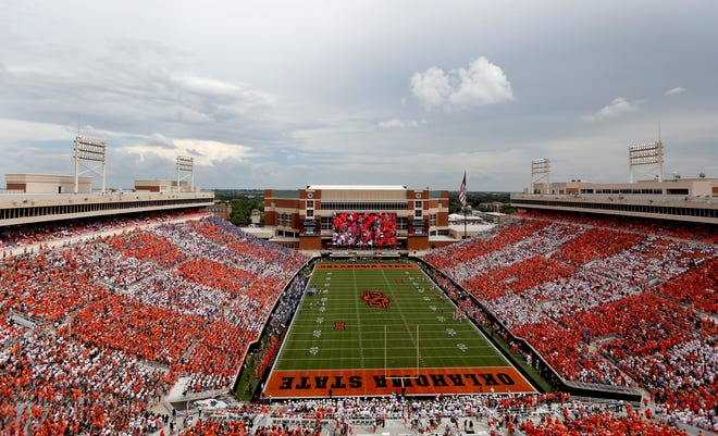 Boone Pickens Stadium is pictured before a college football game between the Oklahoma State Cowboys (OSU) and the Boise State Broncos at Boone Pickens Stadium in Stillwater, Okla., Saturday, Sept. 15, 2018. OSU won 44-21. Photo by Sarah Phipps, The Oklahoman