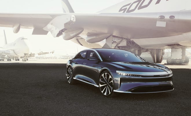 Lucid Motor says its all-electric Lucid Air will have a range of over 400 miles. The company already is taking deposits for the vehicle, which is priced at $52,500. [PROVIDED PHOTO]