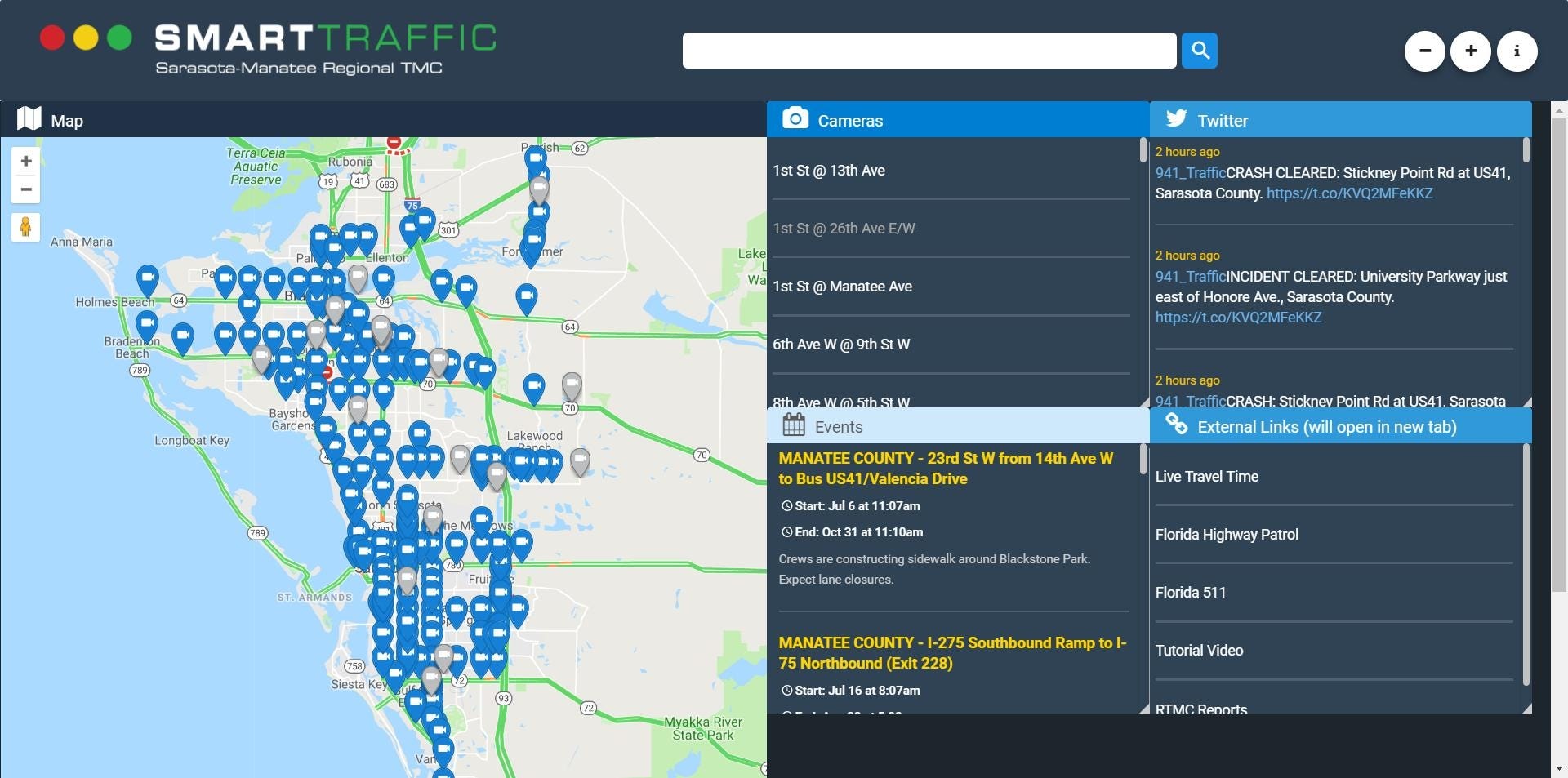 SarasotaManatee traffic cameras are now viewable online