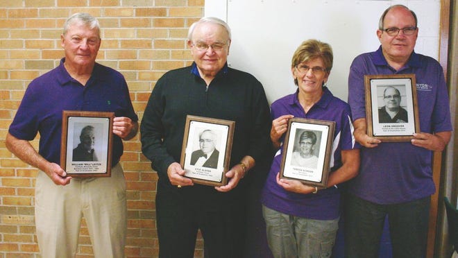 This year’s Hall of Fame Class includes (left to right) Bill Leitze, Lyle Slater, Teresa Schoon and Leon Groover. The quartet would also be honored at halftime of the varsity football contest.