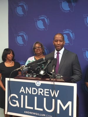 Democratic candidate for governor Andrew Gillum spoke to members of the media in Tallahassee Tuesday about his education plan. [GATEHOUSE FLORIDA / John Kennedy]