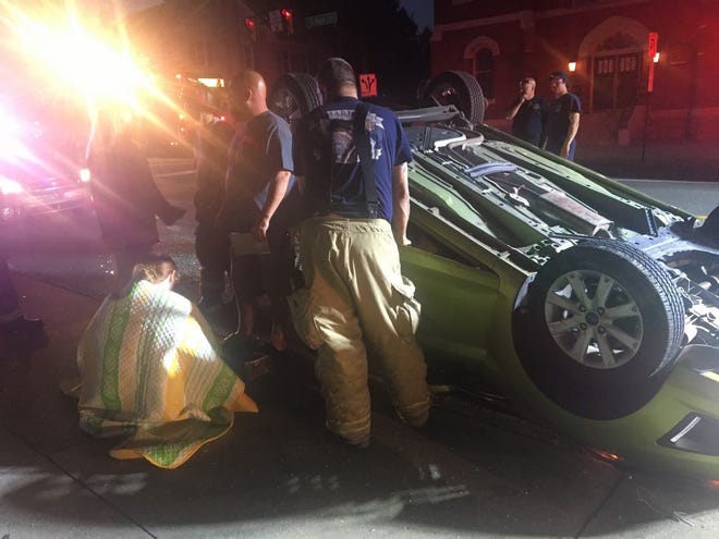 A two-vehicle accident Wednesday night in Waynesboro resulted in a rollover.