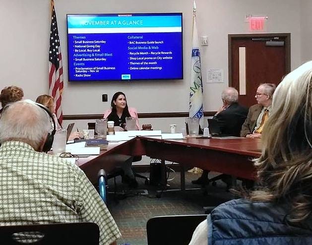 Palm Coast Mayor Milissa Holland, center, addresses council members during a City Council workshop Tuesday morning to discuss the search for a new city manager. [News-Journal/Matt Bruce]