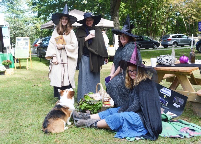A coven of witches enjoyed the Butter Beer and other goodies at the Alfred Farmer’s Market Harry Potter Festival Sunday. KATHRYN ROSS PHOTO