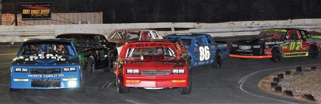 Street stock action from an April race at Bethel Motor Speedway. [TIMES HERALD-RECORD FILE PHOTO]