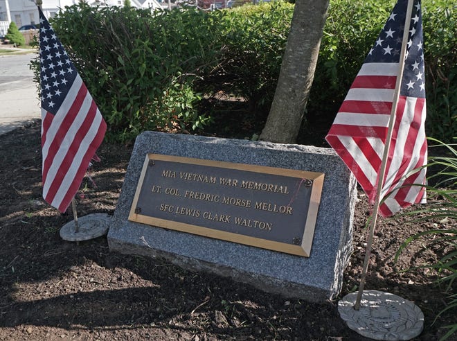 The city, in cooperation with veterans groups, has been working to update the city's memorial for Vietnam War soldiers who were missing in action to properly identify two soldiers listed on it. [The Providence Journal / Sandor Bodo]