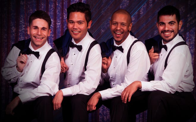 From left, Nick Anastasia, Nathaniel P. Claridad, Micah Jeremiah Mims and David Marmanillo star in the original Florida Studio Theatre Cabaret show “Unchained Melodies.” [Provided by FST / John Jones]