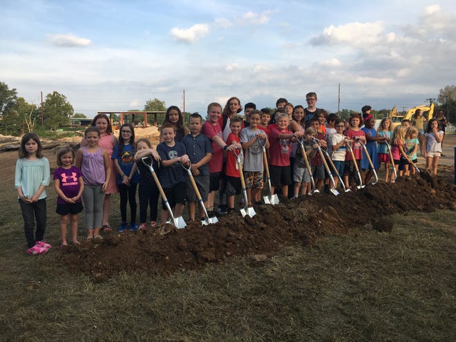 Members of the Hatboro-Horsham School District gathered Monday to celebrate the construction start of what will become the new Crooked Billet Elementary School. [CONTRIBUTED]