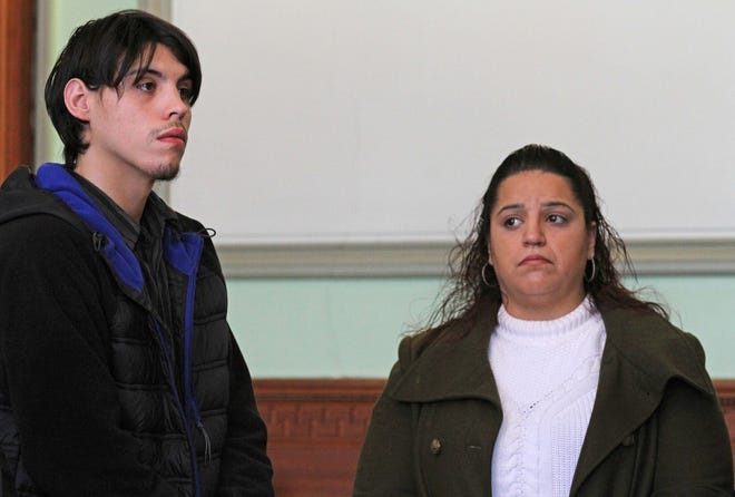 Xavier Vidot and his mother, Melonie Perez, appeared at an arraignment in January. [The Providence Journal / Steve Szydlowski]