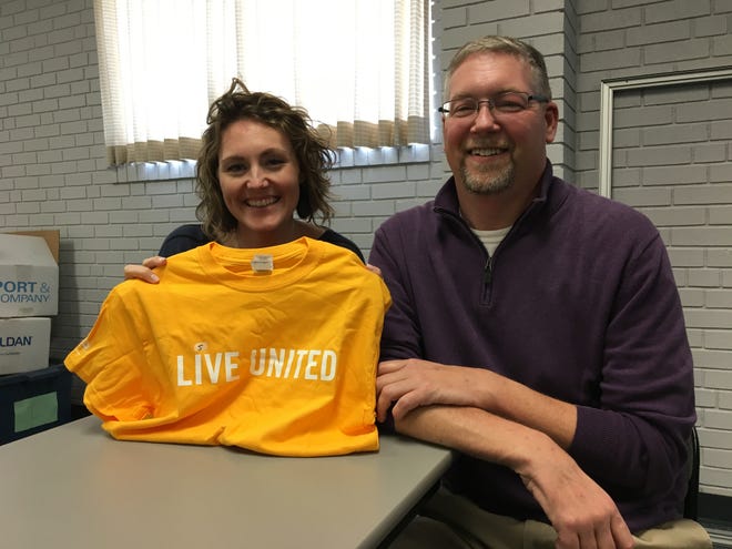 Kasey Long, major gifts donor, and Jason McCoy, resource development director, of the United Way of Amarillo & Canyon. [Tim Howsare/Amarillo Globe-News]