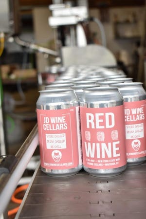 JD Wine Cellars’ first canning production run features red and white blends, with future plans including a rose and fruit wine. [PHOTO PROVIDED]