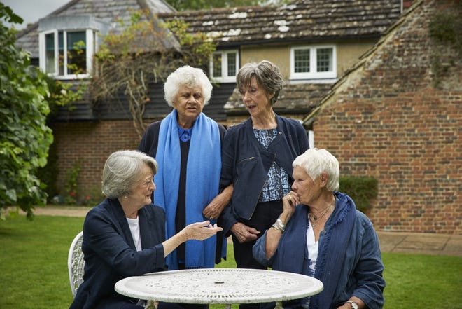 From left, Dame Maggie Smith, Dame Joan Plowright, Dame Eileen Atkins and Dame Judi Dench spill the tea in "Tea with the Dames."

Mark Johnson/IFC Films