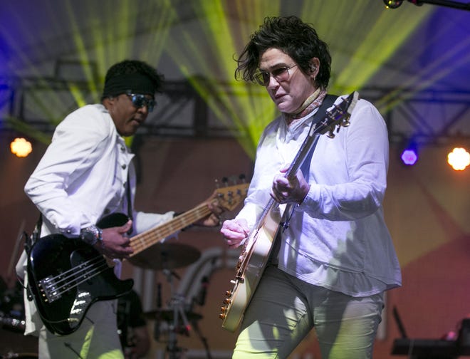 Wendy Melvoin and Brown Mark of the Revolution perform at the Austin City Limits Music Festival in Zilker Park on Sunday October 7, 2018. [JAY JANNER/AMERICAN-STATESMAN]