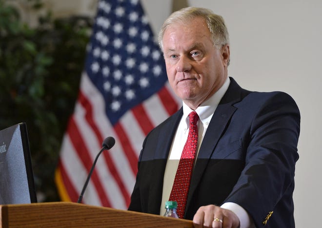 Scott Wagner, Republican nominee for governor, speaks during a candidate's forum at the Manufacturer & Business Association in Erie on Aug. 28. [CHRISTOPHER MILLETTE/ERIE TIMES-NEWS]