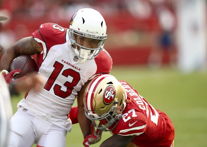 Arizona wide receiver Christian Kirk could have increased fantasy value if he continues to build a rapport with his quarterback, fellow rookie Josh Rosen. [Ben Margot/The Associated Press]