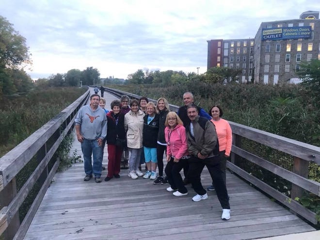 Recently, at the "Walk and Talk with state Rep. Fiola," Rep. Carole Fiola was joined by constituents, Friends of the Quequechan River Rail Trail's Janice Velozo, and Lafayette Durfee House's David Jennings, for an informational walk along the Alfred J. Lima Quequechan River Rail Trail. [Submitted photo]