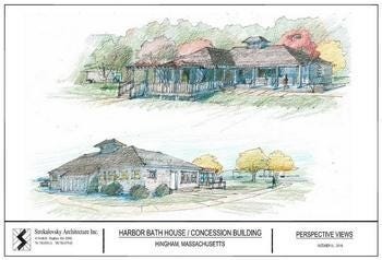 A sketch of the proposed bathhouse. [Photo courtesy Trustees of the Bathing Beach]