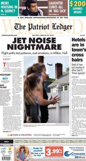 Ledger reporter Neal Simpson received a Publick Occurrences Award from the New England Newspaper & Press Association for a story about jet noise over the South Shore.