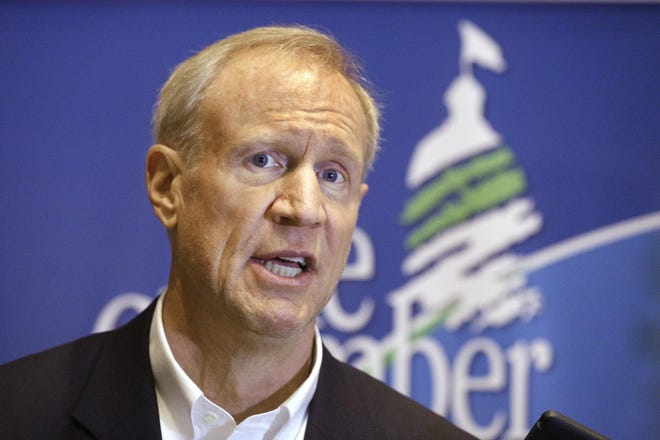 AP FILE PHOTO Illinois Gov. Bruce Rauner speaks to reporters, Tuesday, June 21, 2016, in Springfield.