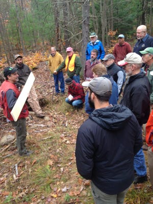 Charlie Moreno talks to group at the 2017 Forest to Workbench workshop. [Courtesy photo]