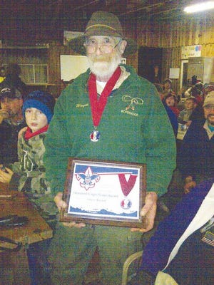 Wayne Aurand, Scoutmaster of Boy Scout Troop 2 in Pellston was presented with a very prestigious Honored Eagle Scout Award earlier this month for giving back to the community.
