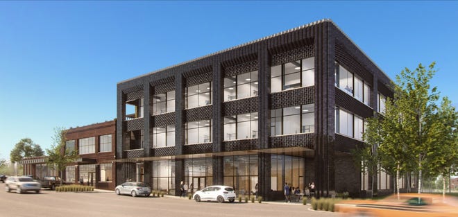Plans for new headquarters for Circle 9 Resources include a new three-story building and redevelopment of two existing structures on NW 8 in the Automobile Alley district. [Images provided by Allford Hall Monaghan Morris]