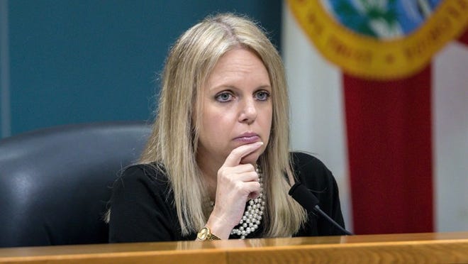 Palm Beach County Mayor Melissa McKinlay, shown here during a January meeting, said Tuesday she hopes the community will be able to heal the divides that were exposed by the debate. (Lannis Waters / The Palm Beach Post)