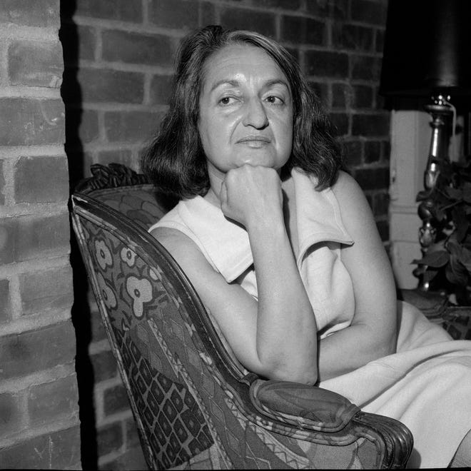 Betty Friedan is shown at a press interview at her New York apartment on May 25, 1970 Friedan is a feminist, activist, writer, best known for her 1963 book, "The Feminine Mystique." (AP Photo/Anthony Camerano)