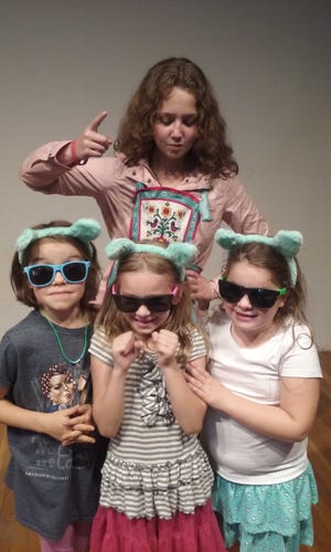 Meghan Ptak improvises “3 Blind Mice” with Jet Warner, Nicolette Squailia and Scarlett Brooks at Riverfront Family Theatre. [SUBMITTED PHOTO]