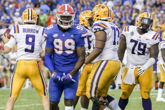 Florida defensive lineman Jachai Polite has four forced fumbles and has seven sacks. [Bronte Wittpenn/Tampa Bay Times/TNS]