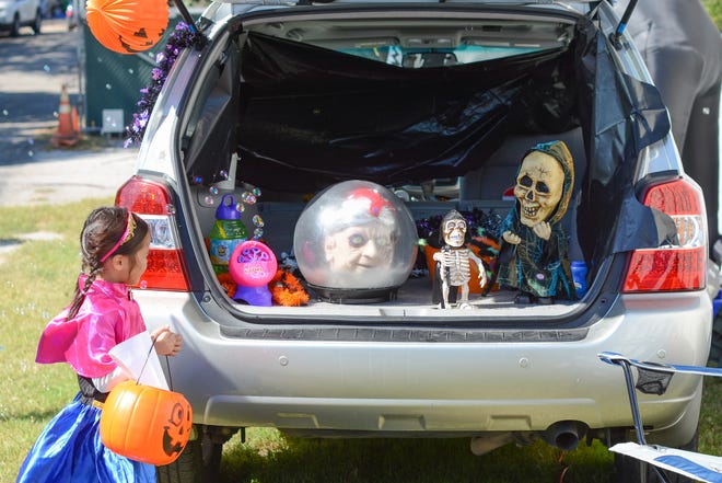 Trunk or Treat is from 11 a.m. to 3 p.m. Saturday at the Animal Welfare Services Department, 1600 Waterbrook Dr. Pictured: 

Leah Davila looks into a decorated trunk during last year's "Trunk or Treat." [File photo, Megumi Rooze]