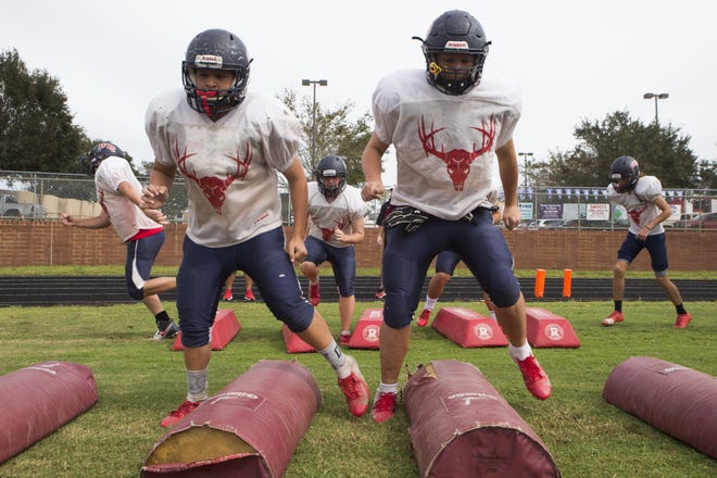 The Bozeman Bucks practice on Monday for the first time since Hurricane Michael. [JOSHUA BOUCHER/THE NEWS HERALD]
