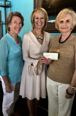 The GE Wives Club, a group comprised of widows, wives and others who are also retired employees from General Electric, combined resources to create a circle of hope and support for the needs of their community. At a recent brunch meeting, Judi Winch, Executive Director of Food Brings Hope, accepted a donation from the GE Wives Club in the amount of $600. Pictured from left, Community Service Chairman Harriet Anderson, Executive Director of Food Brings Hope Judi Winch, and President Terri Marusa. [Photo provided]