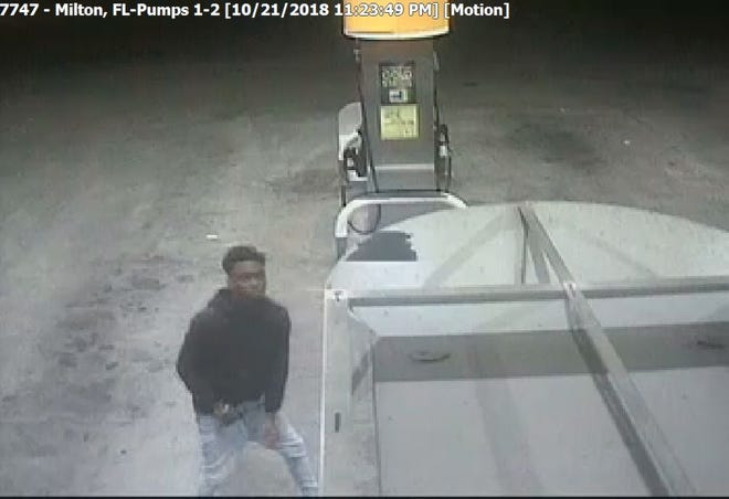 This man seen on surveillance footage at a gas station in Milton is beleived to have been involved in a fatal shooting on John Hamm Road on Sunday night. [CONTRIBUTED PHOTO]
