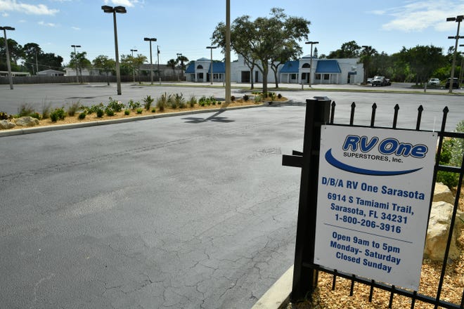 A rew recreational vehicle dealership, RV One, is getting ready to open Nov. 2 at 6914 S. Tamiami Trail in Sarasota. [Herald-Tribune staff photo / Mike Lang]