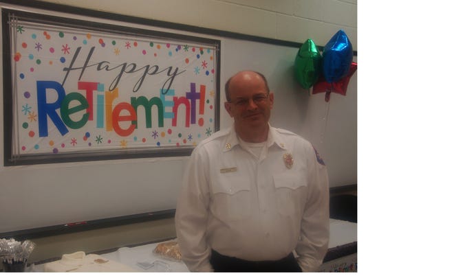 AFD Deputy Fire Chief of Operations Marc Lusk celebrated his retirement on Wednesday after logging 29 years in the fire service. (Douglas Clark / Amarillo Globe-News)