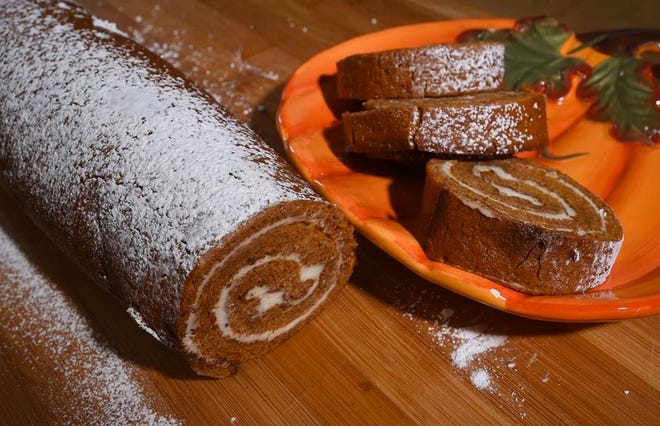 This Pumpkin Roll was easier to make than it looks. [Jack Hanrahan/Erie Times-News]