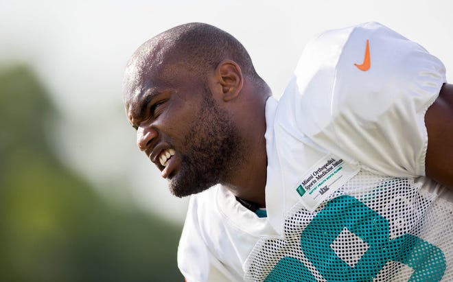 Miami Dolphins wide receiver Leonte Carroo (88) at Baptist Health Training Facility at Nova Southeastern University in Davie, Florida on July 30, 2017. (Allen Eyestone / The Palm Beach Post)