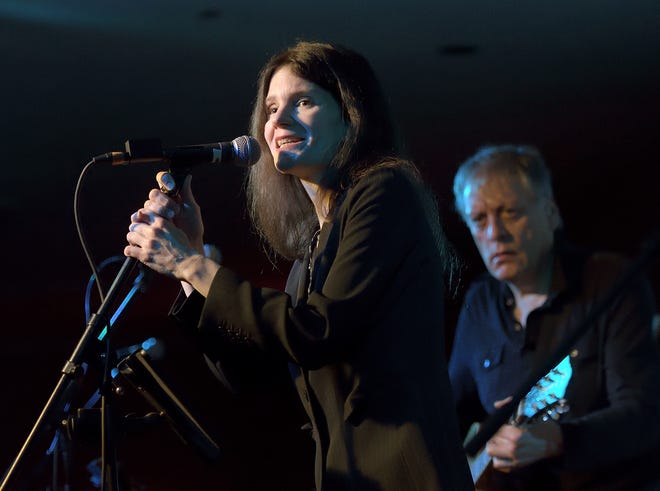 10,000 Maniacs vocalist Mary Ramsey and founding member John Lombard are pictured performing in 2017. The band will perform at the Reilly Arts Center in March. [T&G Staff/Rick Cinclair]