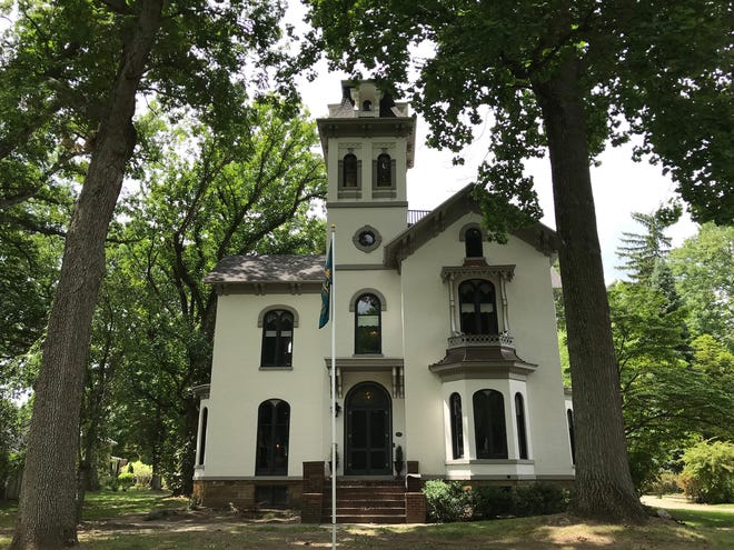 Built in the 1870s for a wealthy merchant family in Marshall, Michigan, the Cronin House inspired the spooky setting for John Bellairs' children's book "The House With a Clock in Its Walls." [Chicago Tribune / Lori Rackl]