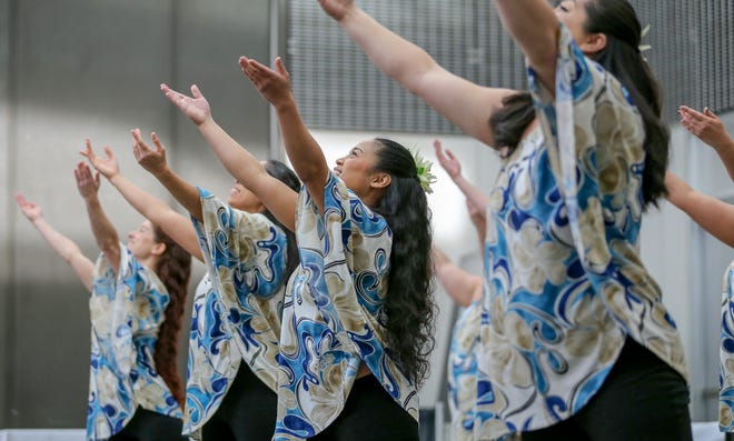Halau Hula O Na Pua O Hawaii Nei performs at a previous Oregon Asian Celebration; the festival is in its 35th year in 2019 and will be held at the Lane Events Center Feb. 16-17. [Collin Andrew/The Register-Guard] - registerguard.com