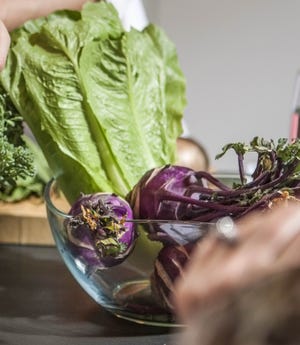 Kohlrabi sits in a bowl on a chef’s table. [METRO GRAPHICS]