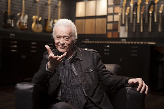 This Oct. 10 photo shows Jimmy Page posing for a portrait at the Fender Factory in Corona, Calif. Page reflects on the wild year of 1968, when the Yardbirds crashed and Led Zeppelin was born. [REBECCA CABAGE/INVISION/ASSOCIATED PRESS]