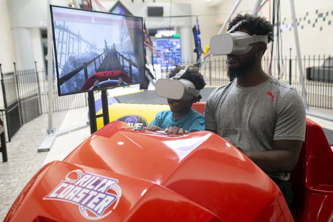 Rilix Coaster, a virtual reality experience, is one of the newest additions to Lake Square Mall in Leesburg. [Cindy Sharp/Correspondent]