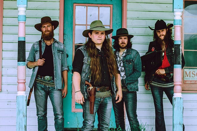 The four members in the Comancheros band are Michael Cook (drums, songwriting, Monmouth), Tanner Jones (guitar and vocals, Kirksville, Missouri); Brady Hutchinson (guitar, Mexico, Missouri) and Kyle Imgarten (bass, steel, guitar, Salisbury, Mississippi).