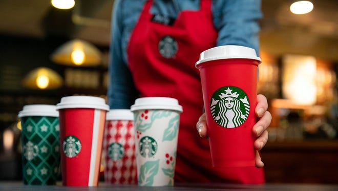 Starbucks's latest batch of seasonally themed cups will debut Friday. [Starbucks]