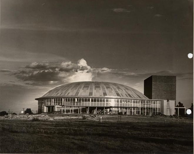 The Municipal Auditorium opened in 1959 and was considered the height of modernity. It was completely reinvented as the Long Center for the Performing Arts in 2008. [Contributed by Austin History Center}